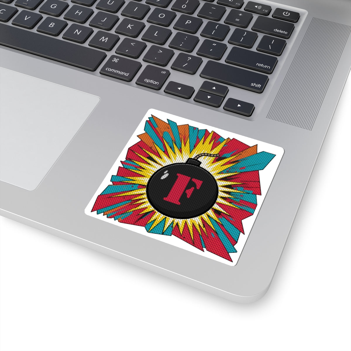 F Bomb - Explosive Graphic Design Sticker - White background Kiss-Cut Sticker