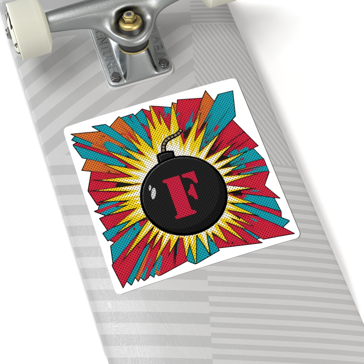 F Bomb - Explosive Graphic Design Sticker - White background Kiss-Cut Sticker