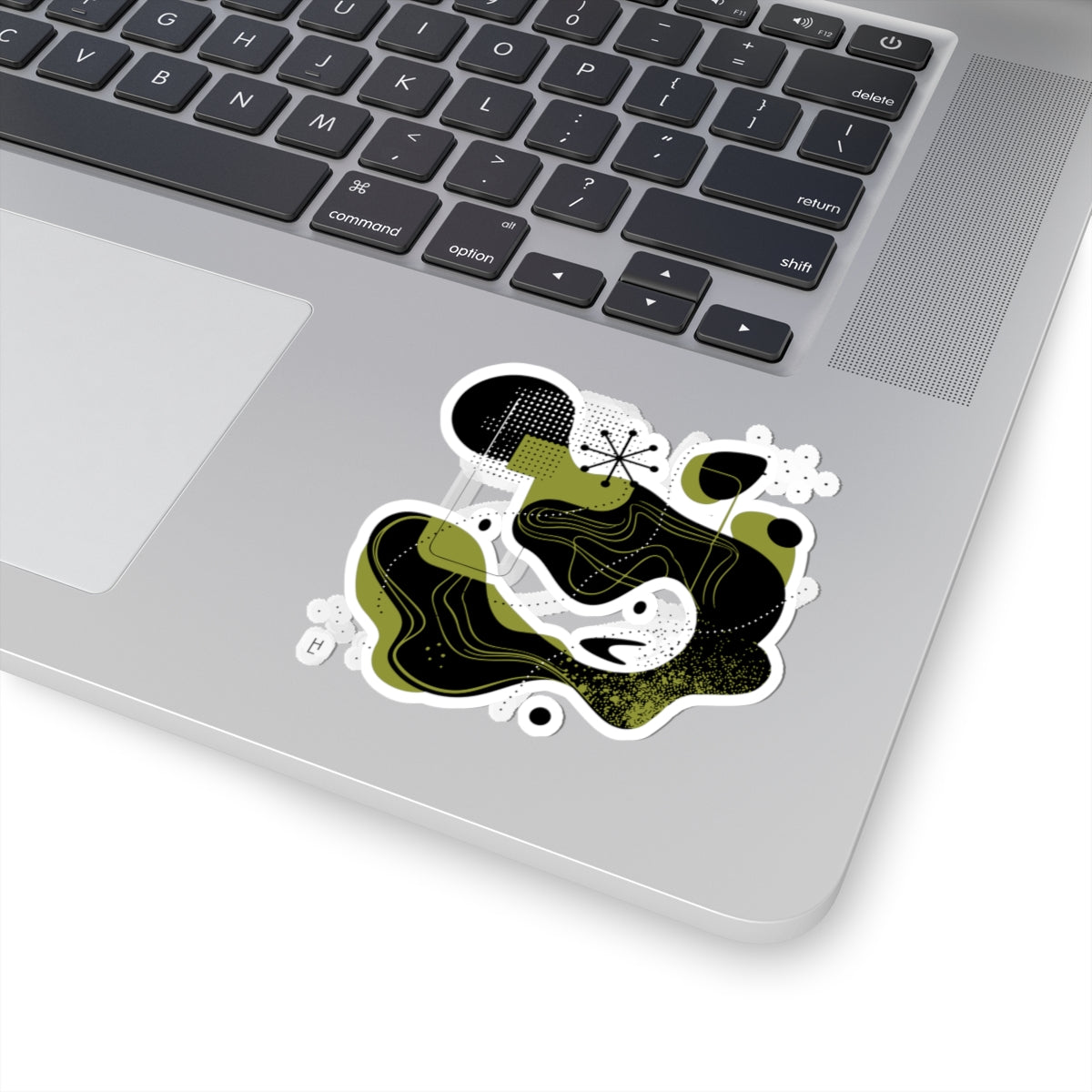 Abstract Design (Green & Black), Kiss-Cut Stickers