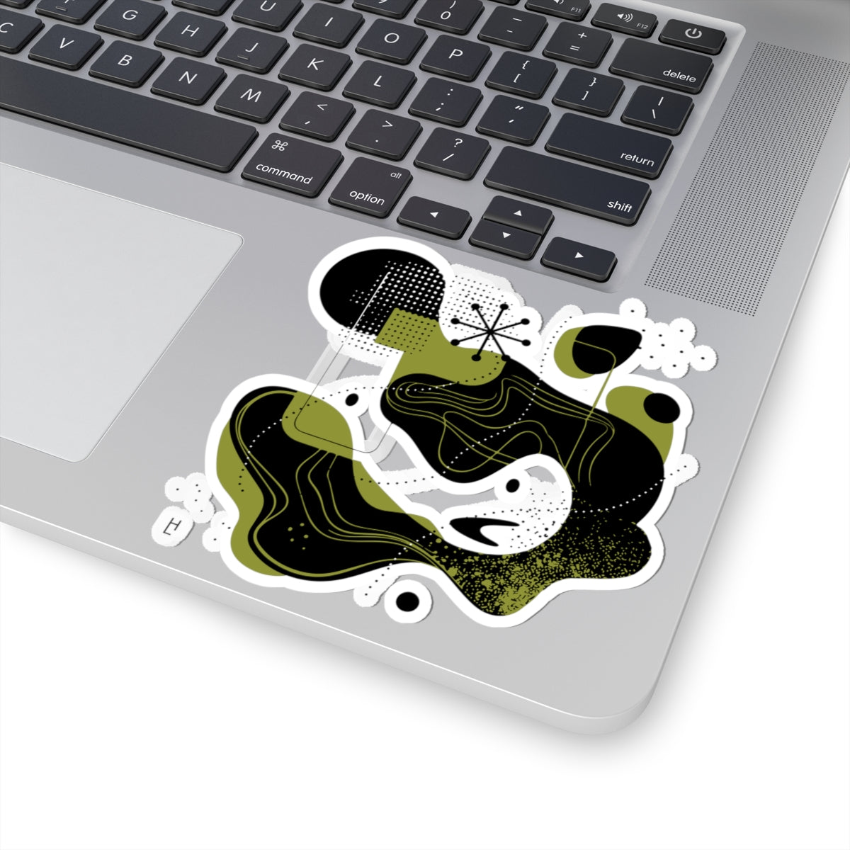 Abstract Design (Green & Black), Kiss-Cut Stickers