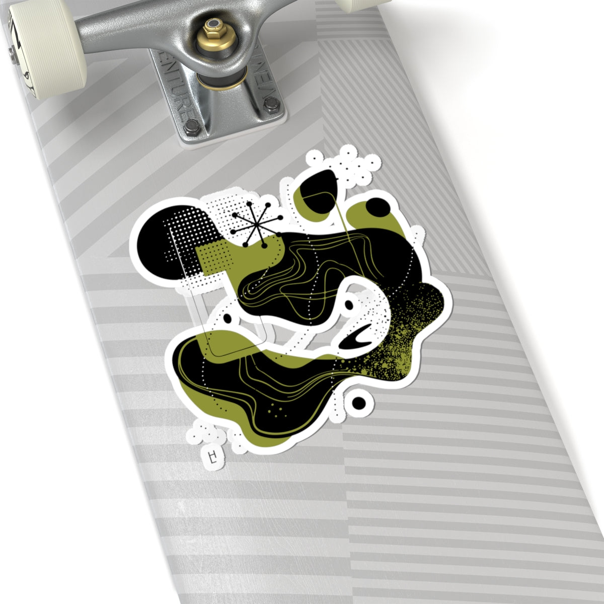 Abstract Design (Green & Black), Kiss-Cut Stickers