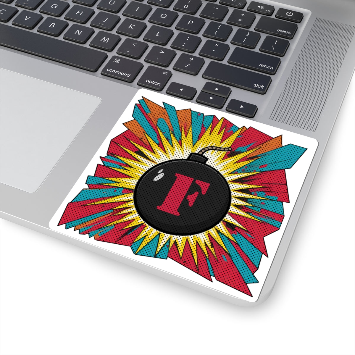 F Bomb - Explosive Graphic Design Sticker - White background Kiss-Cut Sticker