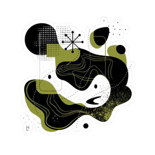 Abstract Design (Green & Black), Kiss-Cut Stickers