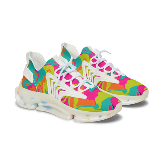 80's Camo Mesh Sneakers – Women's Vibrant Athletic Shoes