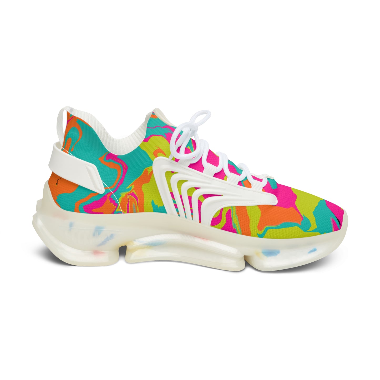 80's Camo Mesh Sneakers – Women's Vibrant Athletic Shoes