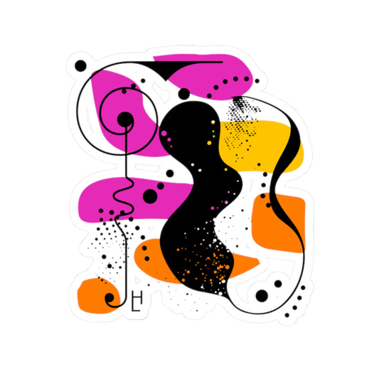Abstract Design (Pink, Orange, Yellow), Art Kiss-Cut Stickers
