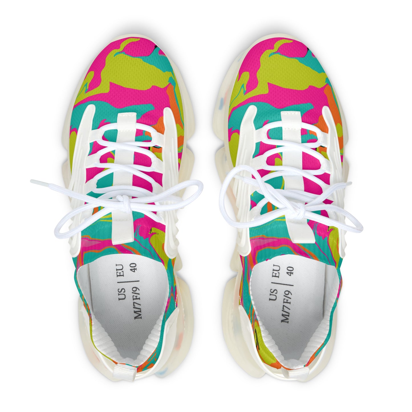 80's Camo Mesh Sneakers – Women's Vibrant Athletic Shoes
