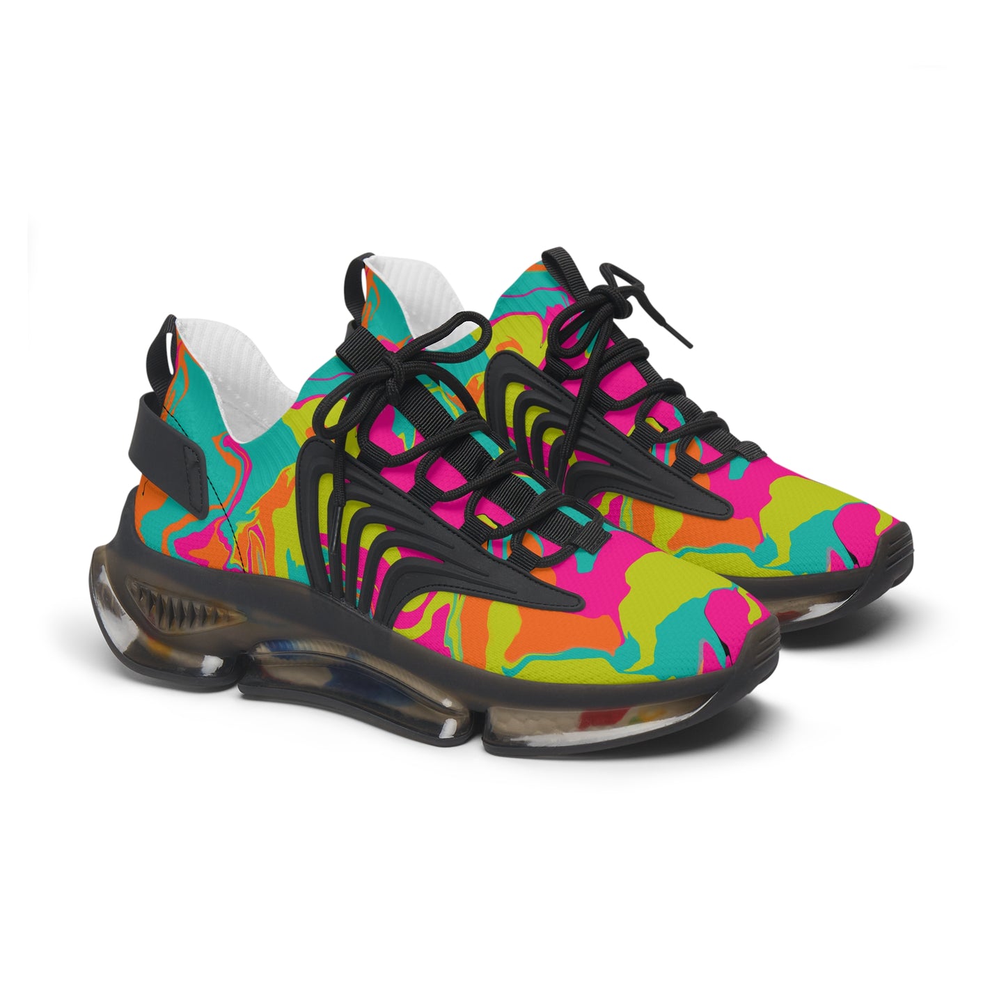 80's Camo Mesh Sneakers – Women's Vibrant Athletic Shoes