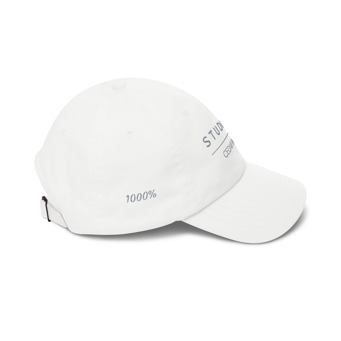 1000% Studio N - White Embroidered Classic Cap